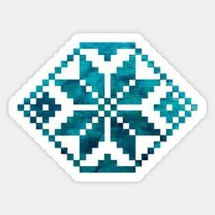 Geometric water - Traditional Romanian folk art inspired Sticker